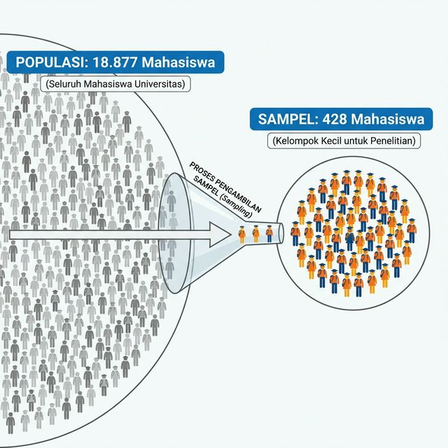 Ilustrasi Perbandingan Populasi Mahasiswa ITERA dan Sampel